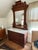 1930s Victorian Style Walnut Dresser With Marble Top and Standing Mirror For Sale - Image 4 of 7