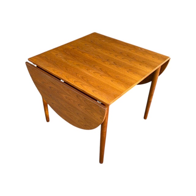 Vintage Danish Modern Teak Dining Table With Carved Tapered Legs For Sale - Image 12 of 18
