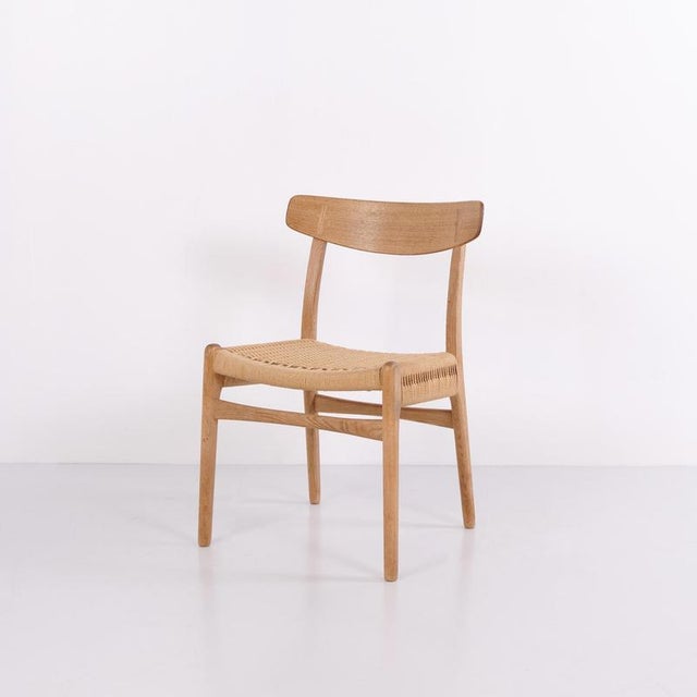 CH23 Oak Dining Chairs with Woven Seats by Hans J. Wegner for Carl Hansen & Søn, 1960s, Set of 4 For Sale - Image 11 of 12