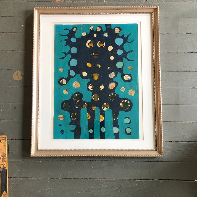 Contemporary Wayne Cunningham Abstract Painting/Collage Framed For Sale - Image 4 of 4