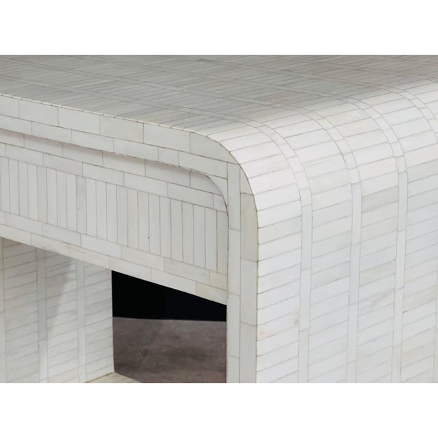 1970s Enrique Garcel Tessellated Bone Waterfall Side/End Table, 1970 For Sale - Image 5 of 8