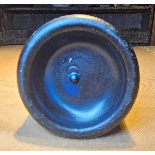 Rustic Rare Antique Black Glass Bottle For Sale - Image 3 of 10