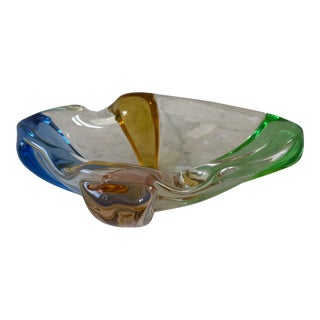 Barbini Murano Multi Color Glass Bowl For Sale