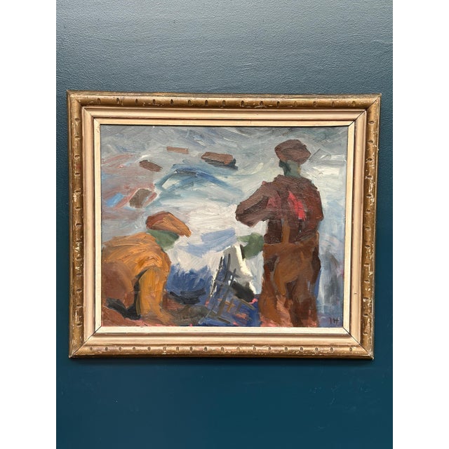 Ivar Hjertqvist, Figures, 1950s, Oil on Panel, Framed For Sale - Image 7 of 18