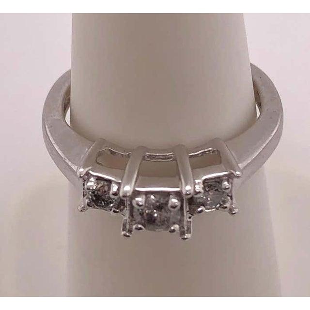 14Kt White Gold Engagement Ring/Band Ring 0.78 Total Diamond Weight. Size 3.75 with 2.58 grams total weight.