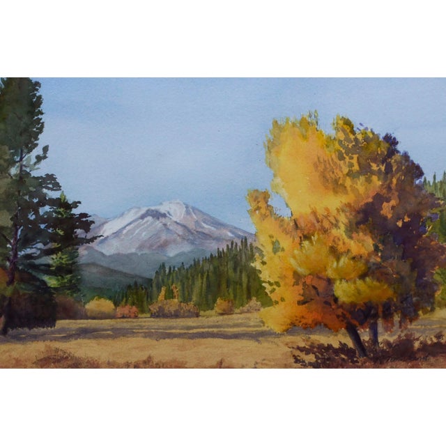 Impressionist Richard Turnland Mountain Meadow in Autumn Landscape Late 20th Century For Sale - Image 3 of 7