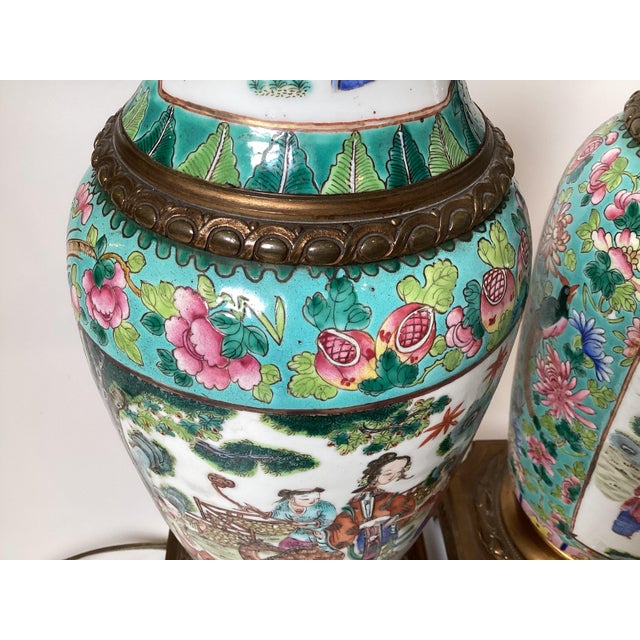 Gold Stunning Early 19th Century Chinese Export Bronze Mounted Lamps - a Pair For Sale - Image 8 of 13