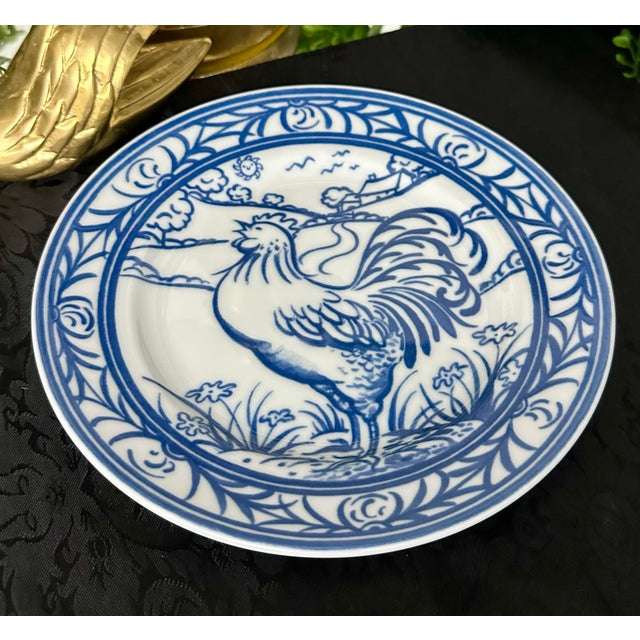1980s Williams-Sonoma Brittany Blue & White Farm Scene Plates - 6 PCS For Sale - Image 12 of 12