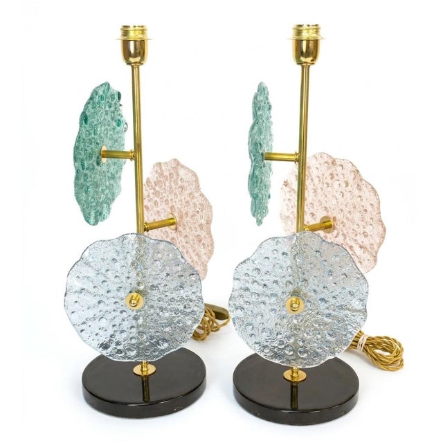 Vintage Murano Glass Table Lamps, 1990s, Set of 2 For Sale - Image 6 of 6