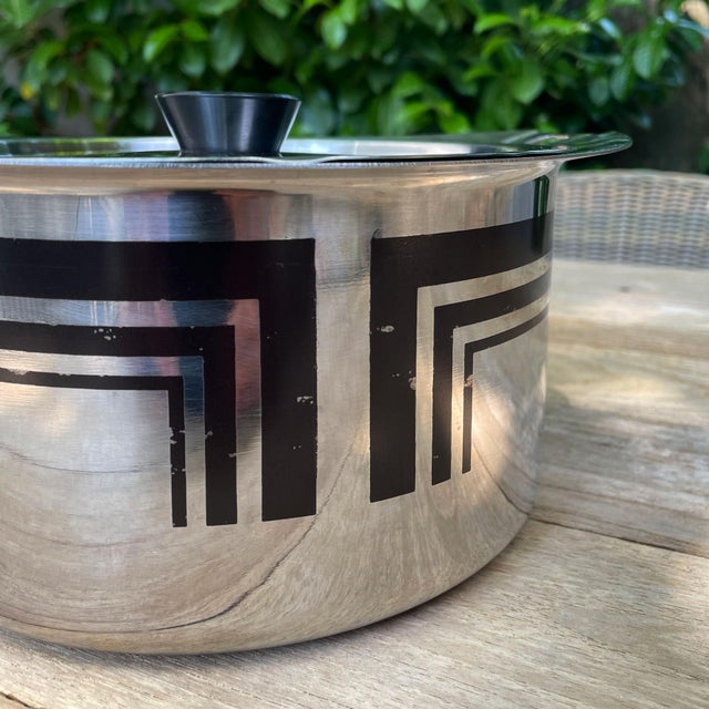 Orange and Brown Enameled Stainless Steel Pots from C&S of France, 1970s, Set of 2 For Sale - Image 9 of 18