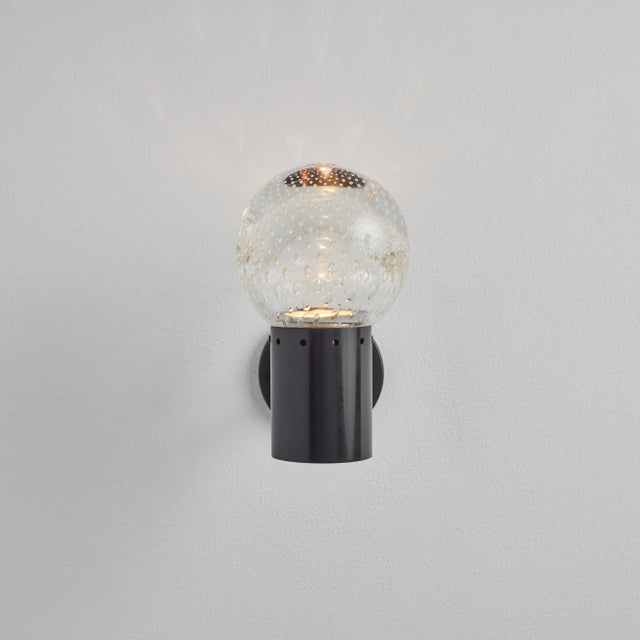 1960s 1960s Gino Sarfatti Metal and Seguso Glass Sconce for Arteluce For Sale - Image 5 of 10