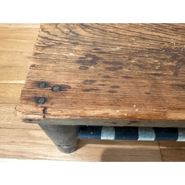 Small Antique Wooden Bench For Sale - Image 10 of 12