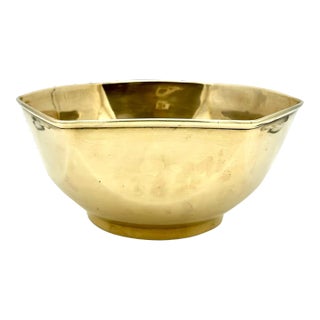 Mid 20th Century Hexagon Brass Bowl For Sale