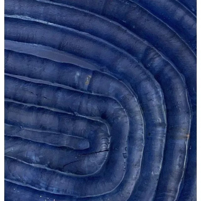 Wood Set of Blue Fingerprint Stools by Victor Hahner For Sale - Image 7 of 13