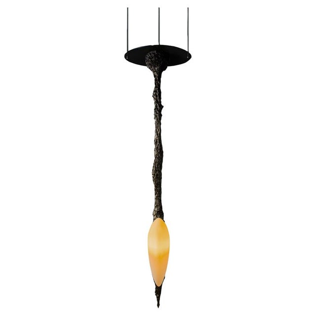 LV-426 Pendant in Patinated Cast Bronze by William Guillon For Sale - Image 11 of 11