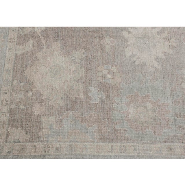 Turkish Oushak Rug Gray, Taupe, Blue Handwoven Wool Rug 9'4" X 12'4" For Sale - Image 4 of 7