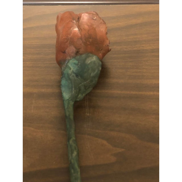Late 20th Century Brutalist Cast Iron Rose Sculpture For Sale - Image 9 of 11