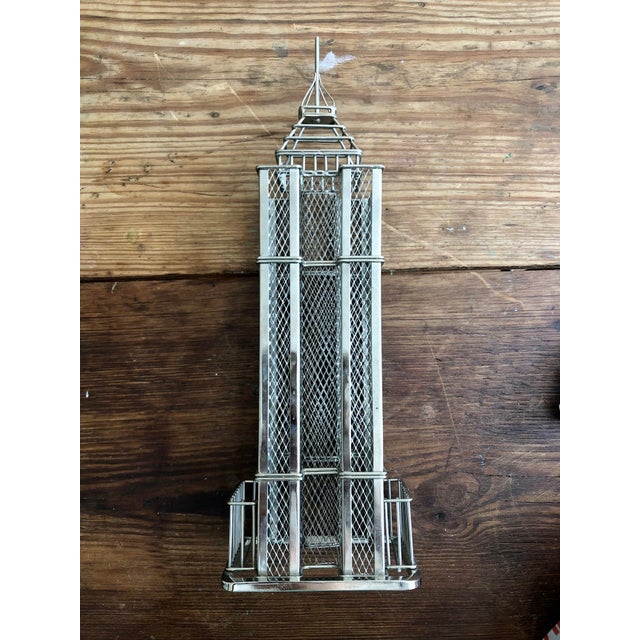 Metal Empire State Building Metal Skyscraper Wire Sculpture For Sale - Image 7 of 9