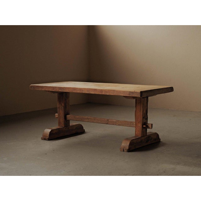 French Artisanal Pine Dining Table, 1970 For Sale - Image 12 of 18