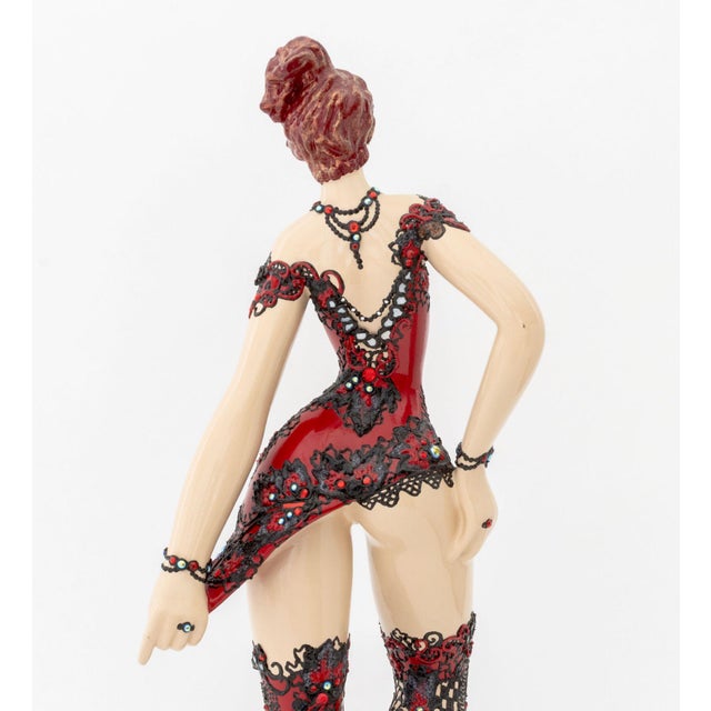 Josepha Standing Woman in a Red Dress Resin Sculpture For Sale - Image 11 of 14