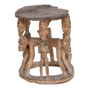 Rare Oversize African Babanki Painted Table