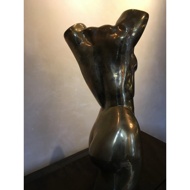 Mid-Century Modern Bronze Female Torso Sculpture For Sale - Image 3 of 5