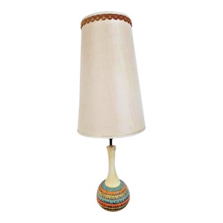 Mid-Century Modern Fortune Lamp 1963 Fat Lava Pattern With Extra Tall Lampshade For Sale