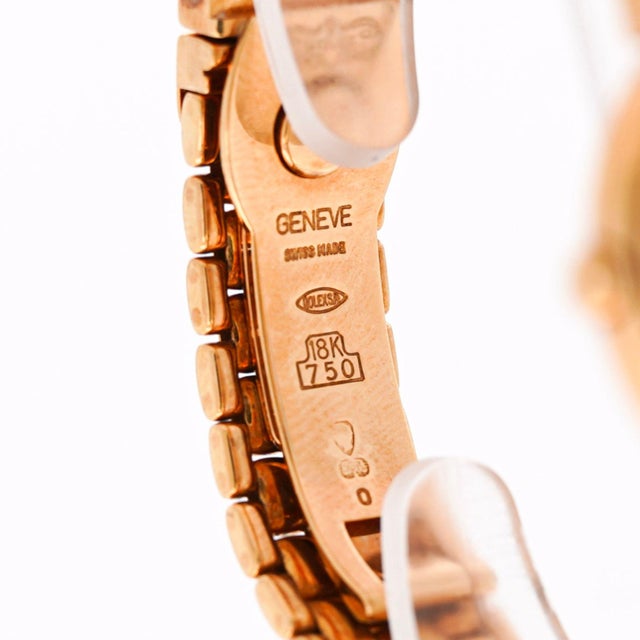 1990s Vintage Rolex Cellini 6621 18k Yellow Gold White Dial Quartz Bracelet Watch For Sale - Image 5 of 9