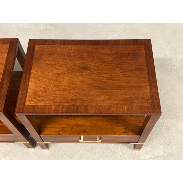 1960s Refinished Walnut Nightstands by Sligh Baker - A Pair For Sale - Image 5 of 10
