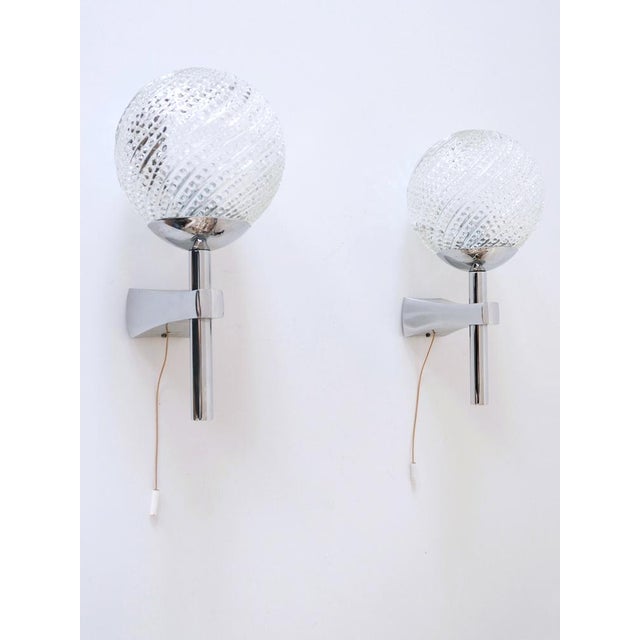 Mid-Century Modern Textured Glass Wall Lamps, 1970s, Set of 2 For Sale - Image 13 of 17
