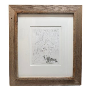Seated Figure — Signed Studio Drawing by Ricardo Cinalli (2001) For Sale