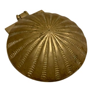 1950s Mid-Century Modern Brass Scallop Trinket Box For Sale