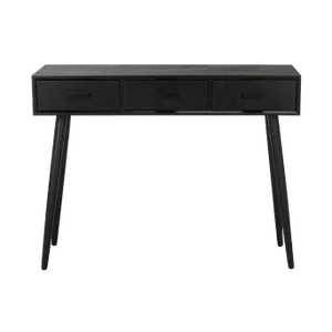Three Drawer Console Table in Black