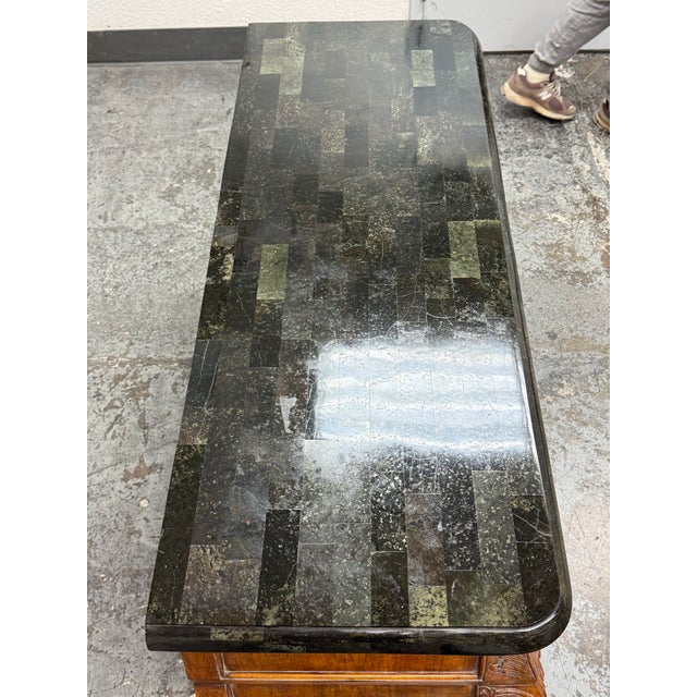 Stone French Provincial Faux Stone Bombe Chest, Late 20th Century For Sale - Image 7 of 12