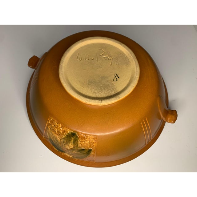 Rare Weller Pottery Velva Centerpiece Bowl: Floral Art Deco, c. 1928-1933 For Sale - Image 6 of 10