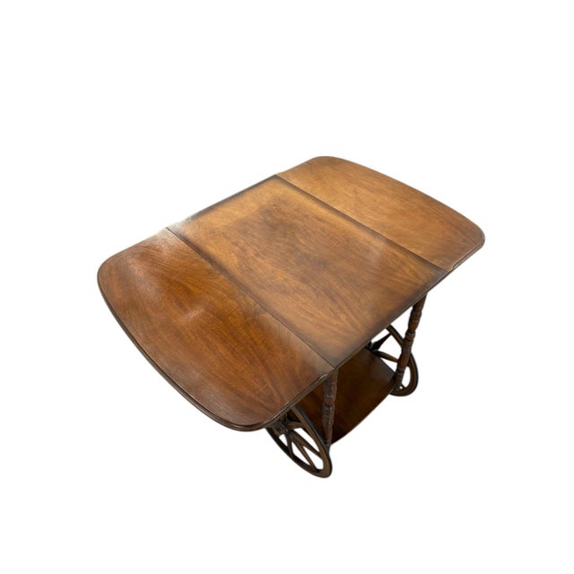 Mid 20th Century Bar Tea Cart With Glass Tray For Sale - Image 5 of 12