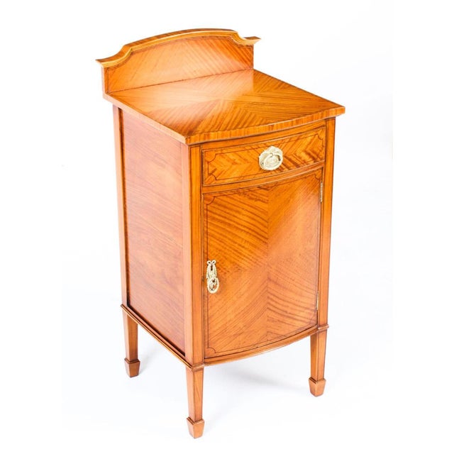 19th Century Satinwood & Inlaid Bedside Cabinet For Sale - Image 14 of 16