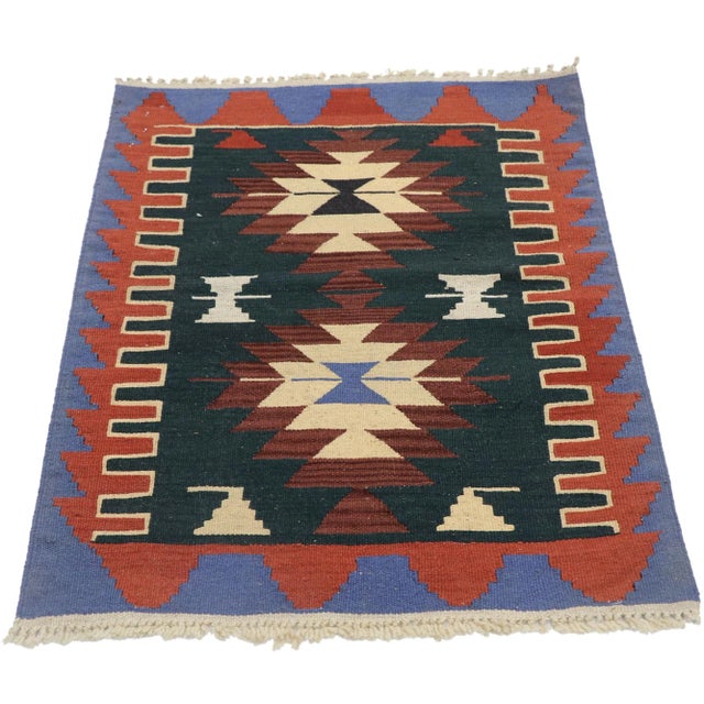 Tribal Vintage Persian Shiraz Kilim Rug - 02'03 X 03'00 For Sale - Image 3 of 9