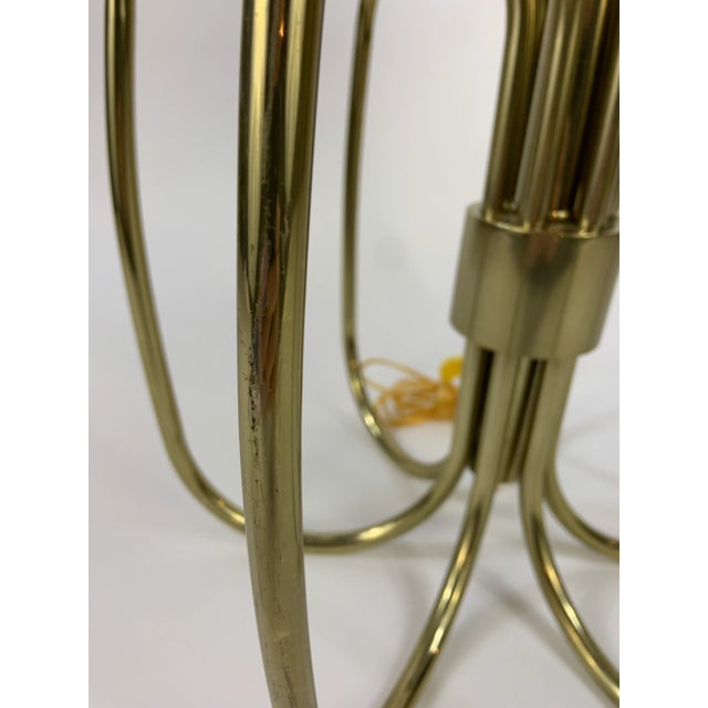 Late 20th Century Late 20th Century Oversized Brass Sculptural Loop Table Lamp With Shade For Sale - Image 5 of 11