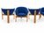 Set of Four Scandinavian Modern Blue Upholstered Tub Chairs With Oak Tripod Bases For Sale - Image 4 of 7