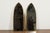 Mid 20th Century Midcentury Brass Gothic Style Golden Broken Arch Mirrors, a Pair For Sale - Image 5 of 11