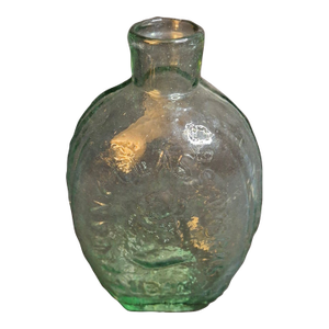 Antique Albany Glass Works Historical Flask Gi-28 Steamboat Sailboat Aqua Glass 1840s