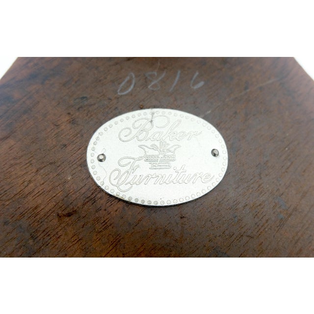 Late 20th Century Baker Dark Mahogany 13" Round Neoclassical Pedestal Plant Lamp Stand Table MINT For Sale - Image 5 of 13