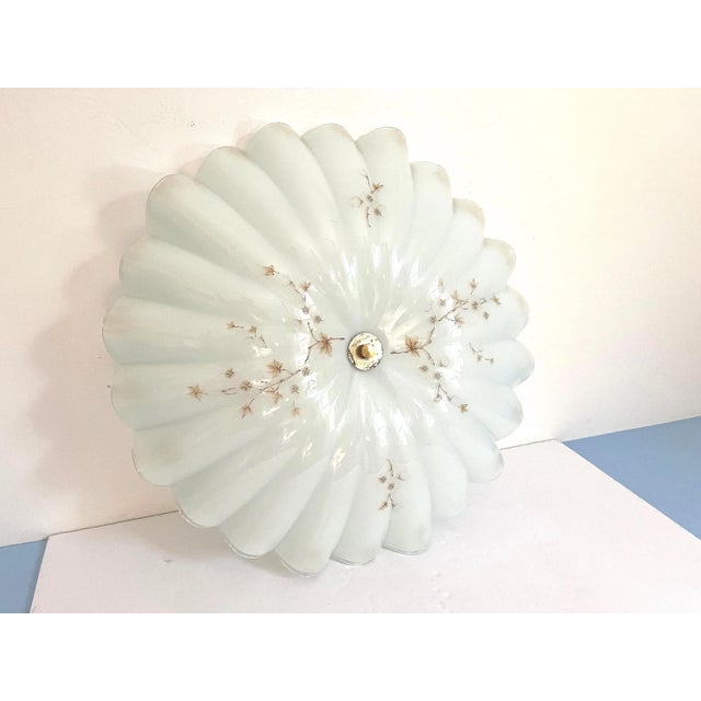 1950s Fluted Glass Parasol Flush Light For Sale - Image 12 of 16