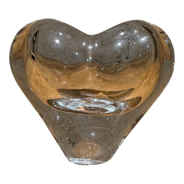 Vintage Rosenthal Lead Crystal Heart Bud Vase or Paper Weight For Sale