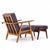 Wood Hans Wegner for Getama Ge-290 Mid Century Danish Teak High Back Lounge Chairs - Pair With Ottoman For Sale - Image 7 of 11