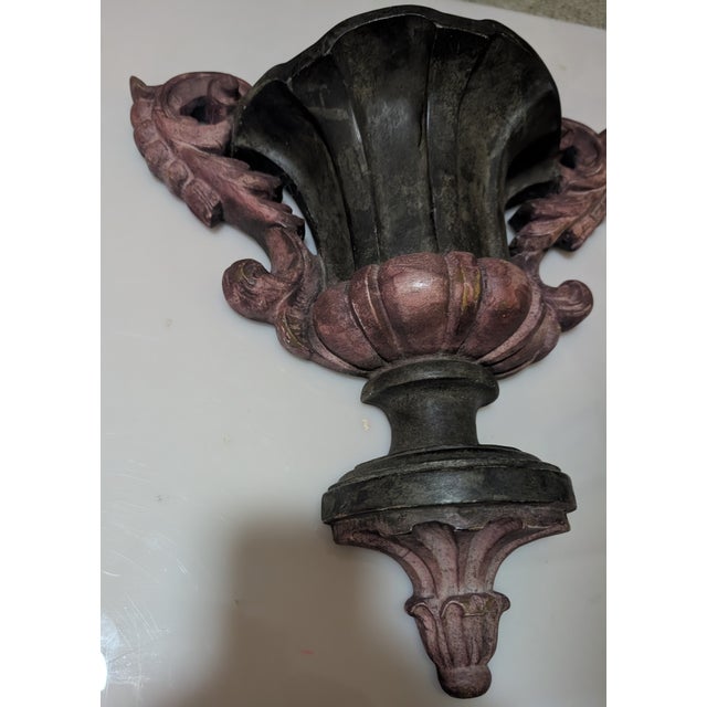 French 19th Century Style Wall Planter Sconce A Pair Truly beautiful My Opinion Plaster Heavy Vintage Empire Regency Design