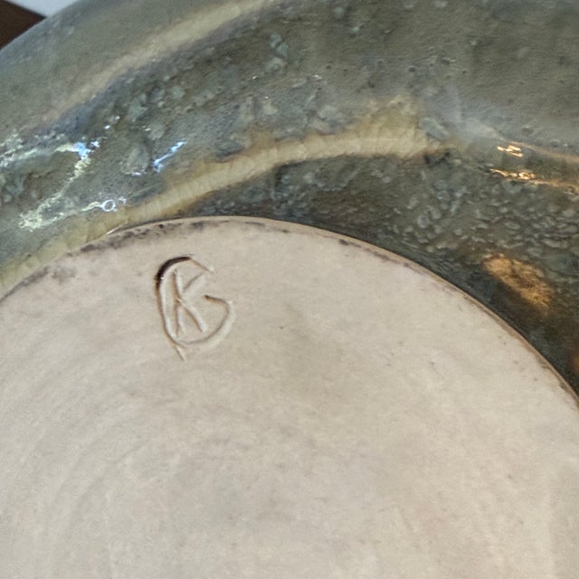 Large Hand Thrown Studio Pottery Lidded Jar With Crystalline Glaze For Sale - Image 4 of 4