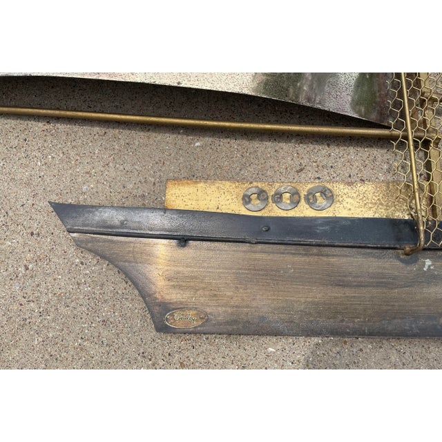 Metal Vintage Brutalist Jere Style Ship Wall Art For Sale - Image 7 of 10