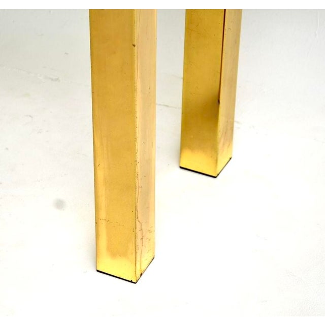 Vintage Italian Brass and Glass Console Table, 1970 For Sale - Image 10 of 11